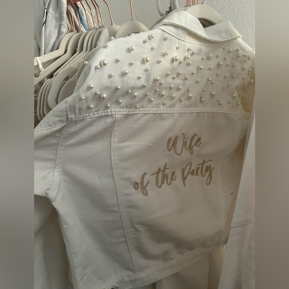 Wife of the Party Custom White Bridal Jacket